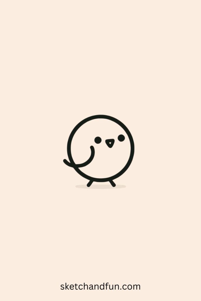 Simple Bird Drawing, Little Bluebird
