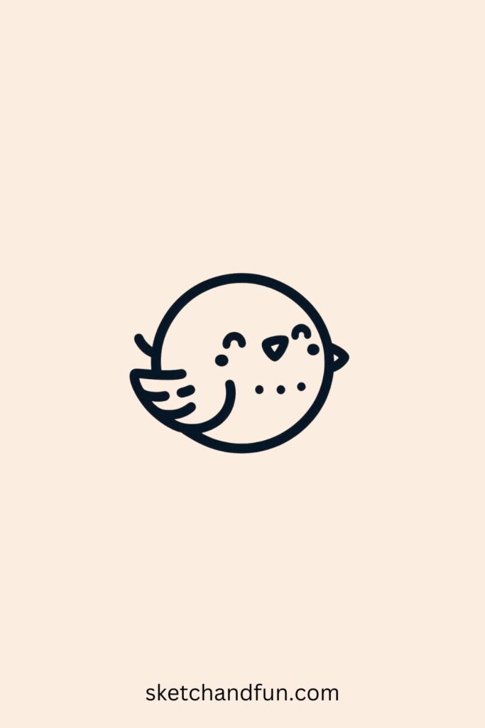 Simple Bird Drawing, Little Bluebird