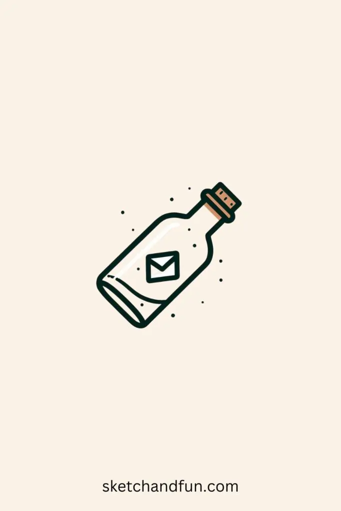Aesthetic Easy Doodles, Message in a Bottle
