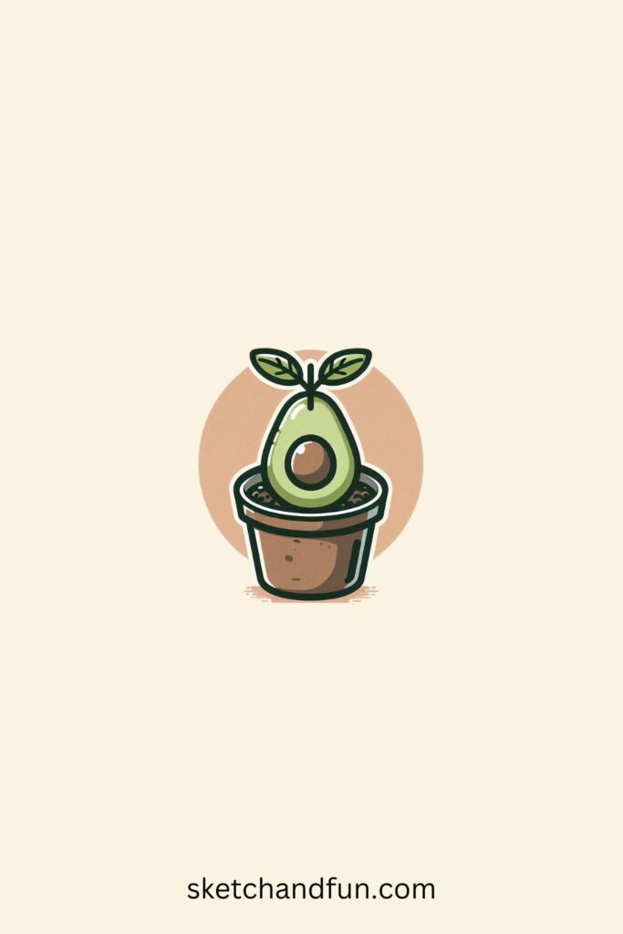 Easy Plant Drawing, Mini Avocado Plant