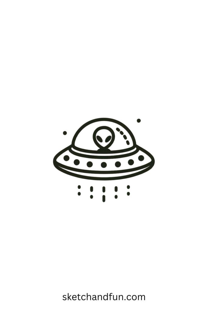 Easy Cute Doodle To Draw For Kids, Mini Spaceship