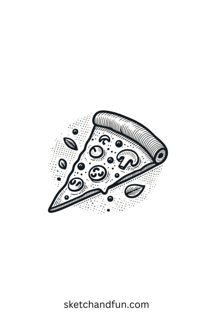 Cute Sketch Ideas, Pizza Slice 