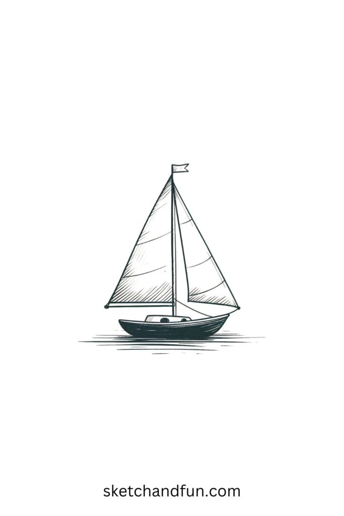 Easy Sketch of a Sail boat