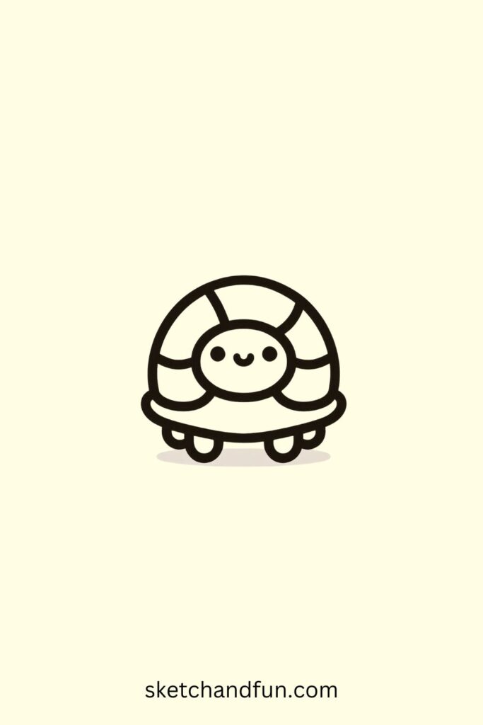 Simple Cartoon Turtle Drawing Easy