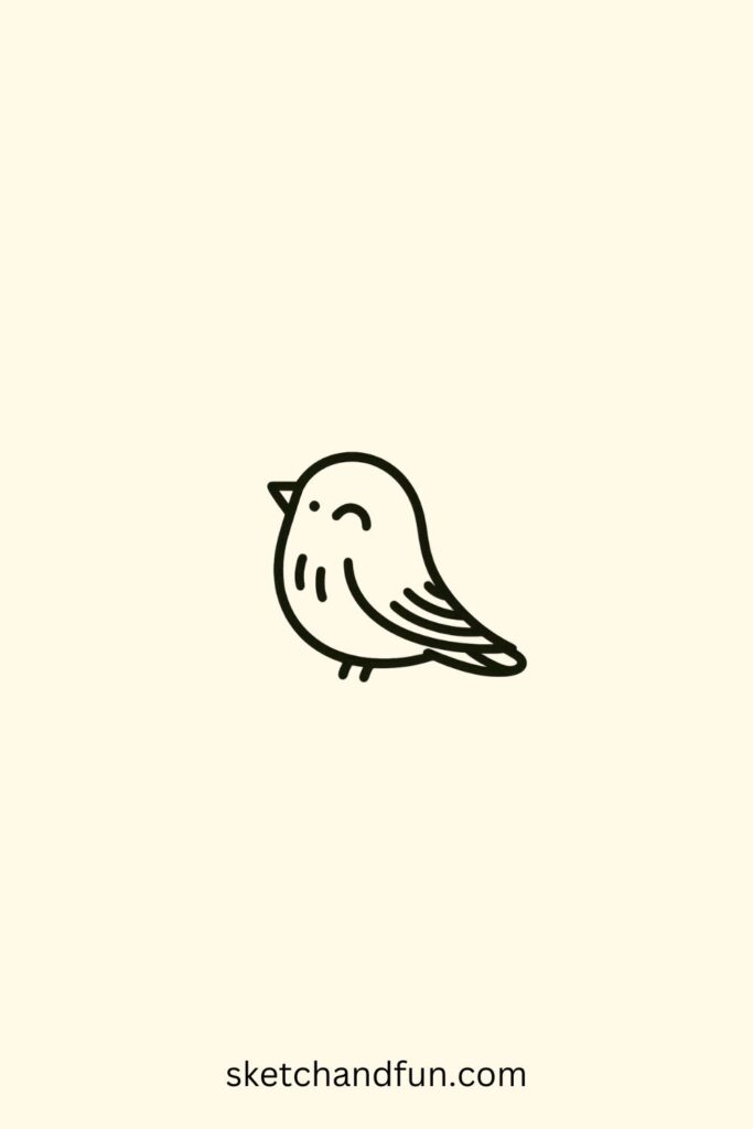Bird Drawing Easy, Simple Sparrow