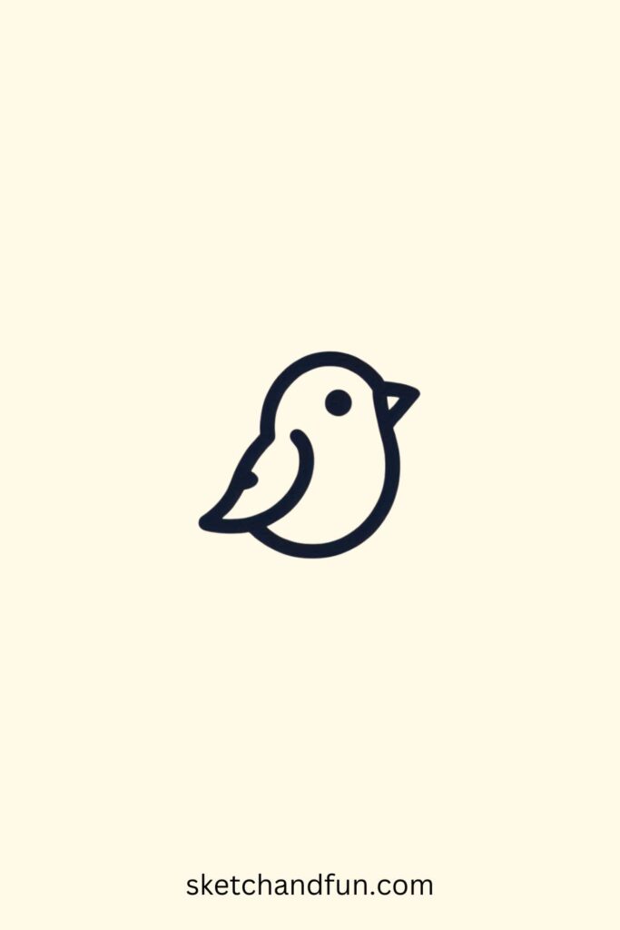Bird Drawing Easy, Simple Sparrow