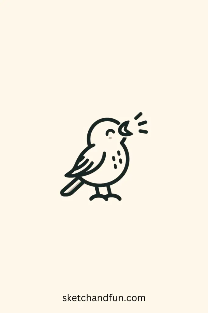 Easy To Draw Bird, Singing Canary