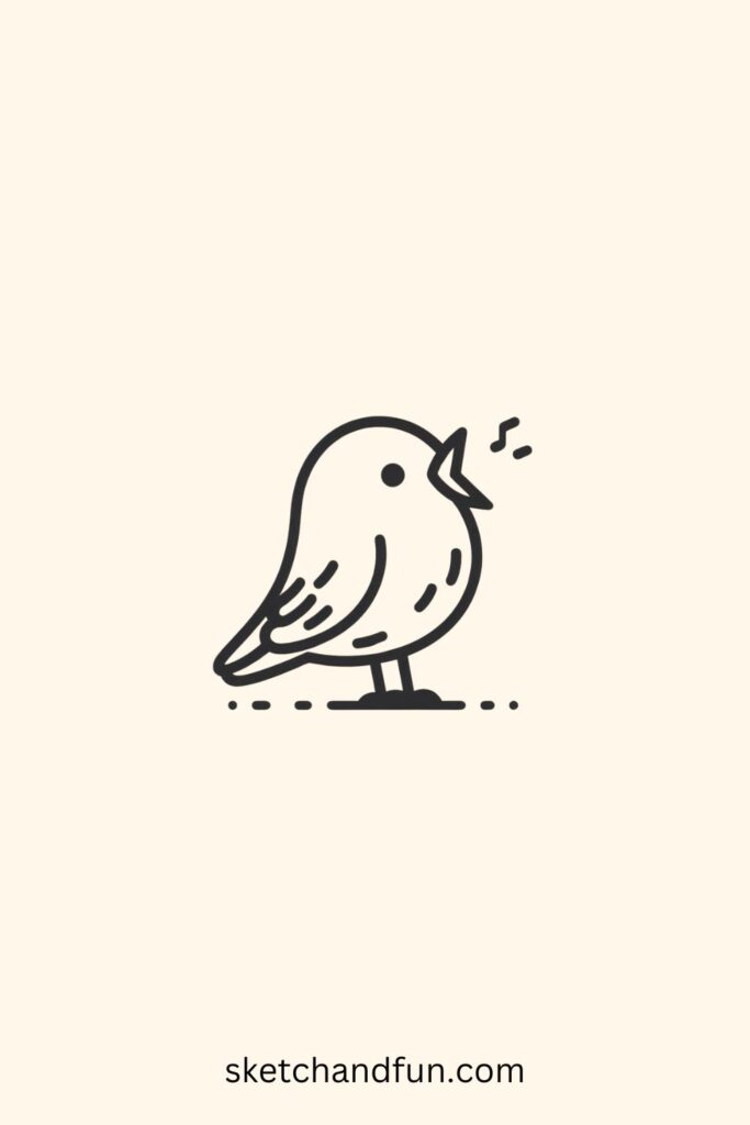 Easy To Draw Bird, Singing Canary