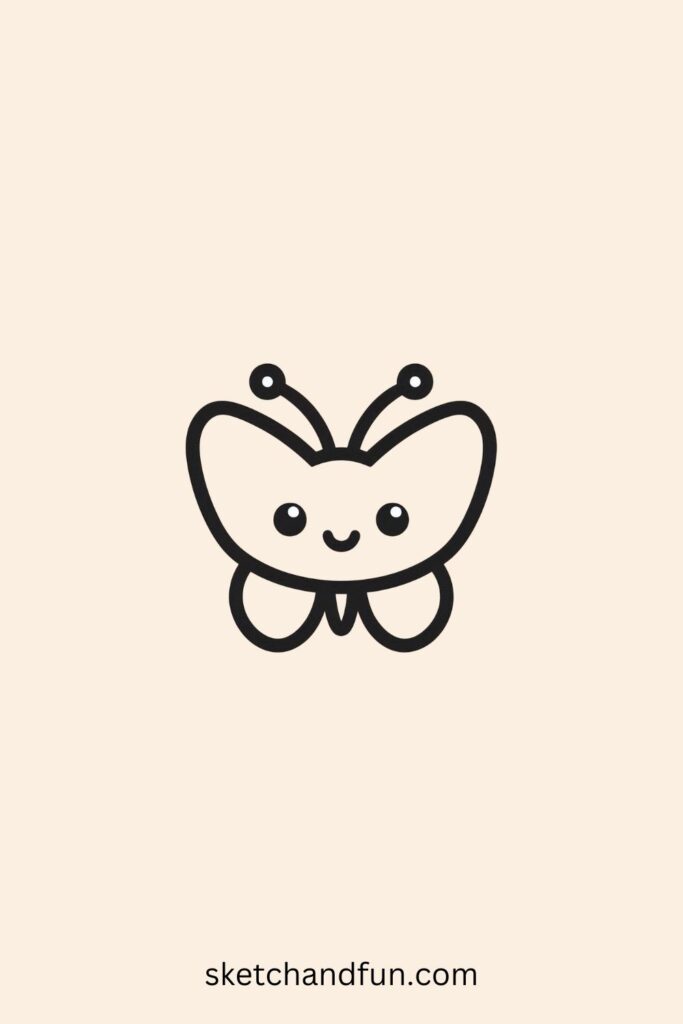 Butterfly Drawing, Smiley Butterfly