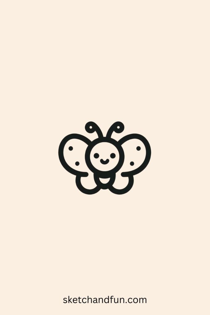 Butterfly Drawing, Smiley Butterfly