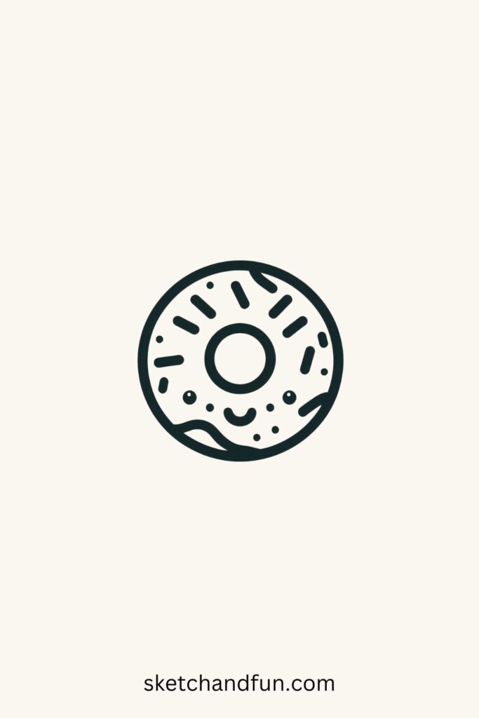 Basic Aesthetic Drawing Idea, Smiling Donut