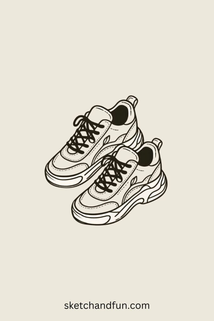 Easy Drawing Ideas With Pencil, Sneakers