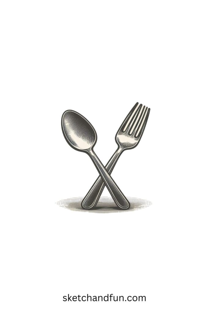 Simple Sketch, Spoon & Fork 