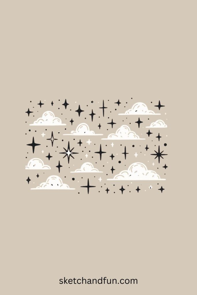 Aesthetic Drawing Inspiration Ideas, Starry Night Sky