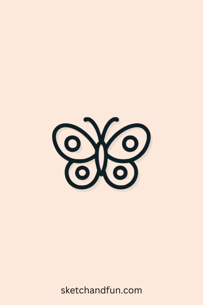 Simple Butterfly Drawings, Swirly Butterfly