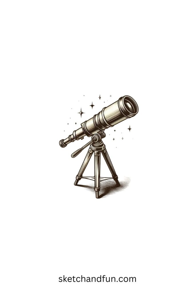 Easy Sketch Drawing Ideas, Telescope