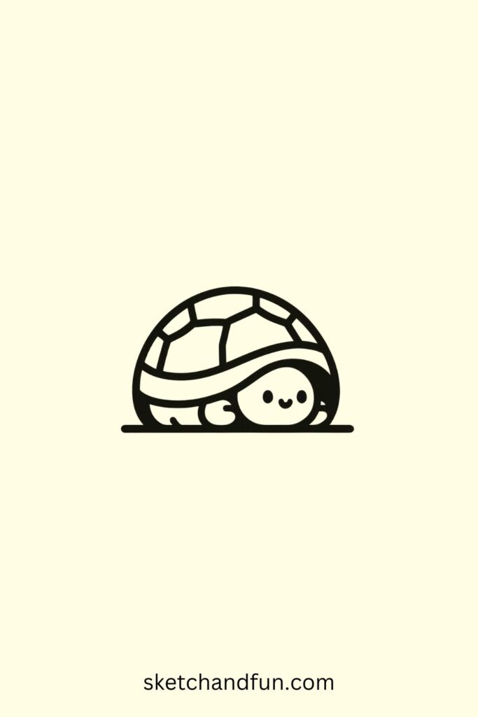 Turtle Drawing, Turtle in a Shell House 