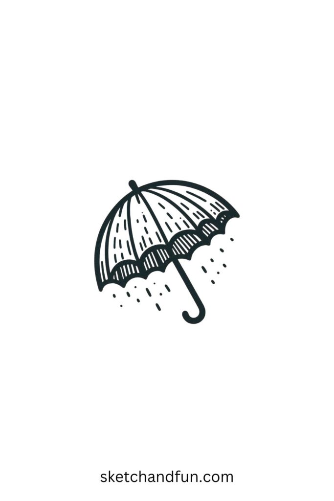 Cute Easy Sketch Ideas For Beginners, Umbrella