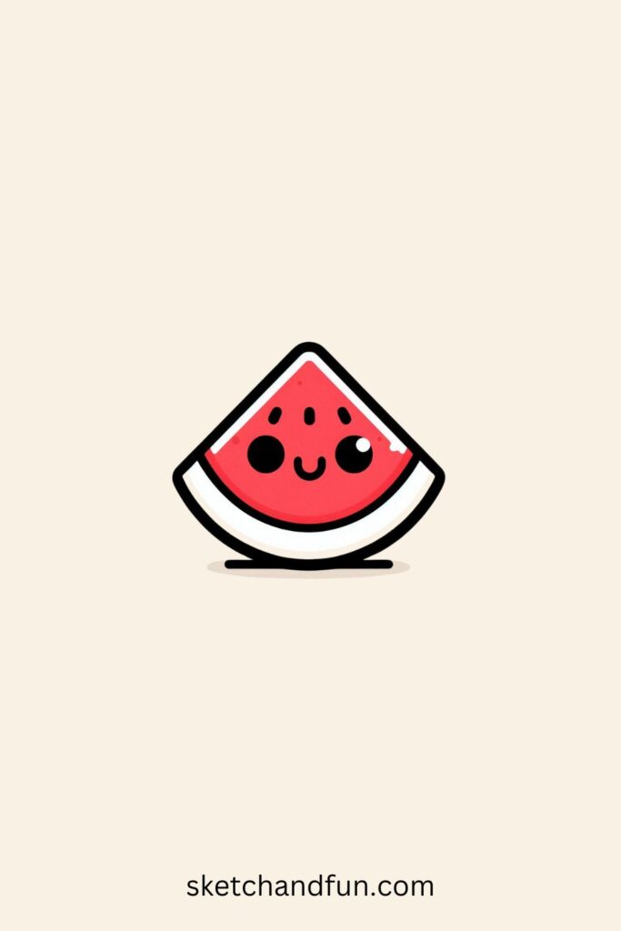 Aesthetic Drawing of Watermelon Slice