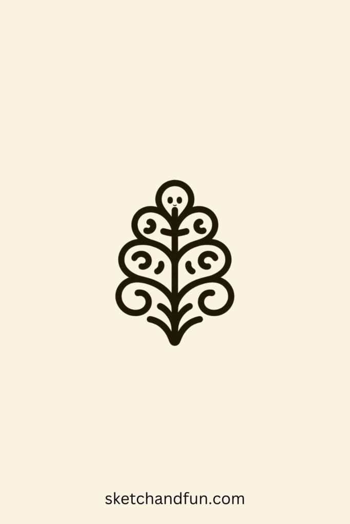 Plant Sketch, Wavy Fern Drawing