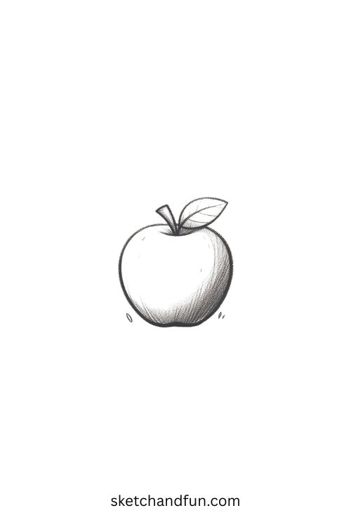 Easy Pencil Drawing, Apple