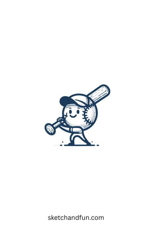 Pencil Drawing Easy and Beautiful, Baseball and Bat