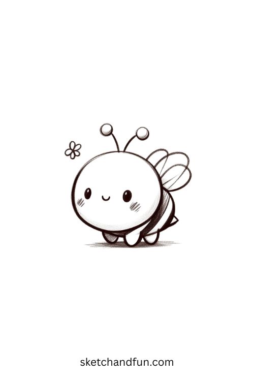 Easy Pencil Drawing For Beginners, Bee