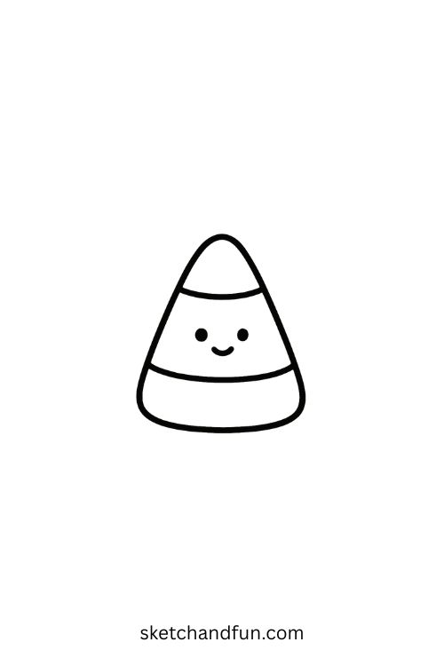 Easy Halloween Drawings, Candy Corn with Eyes 