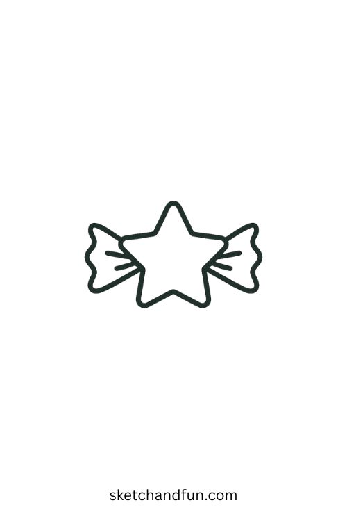 Ghost Drawing, Candy Wrapper Shaped Like a Star