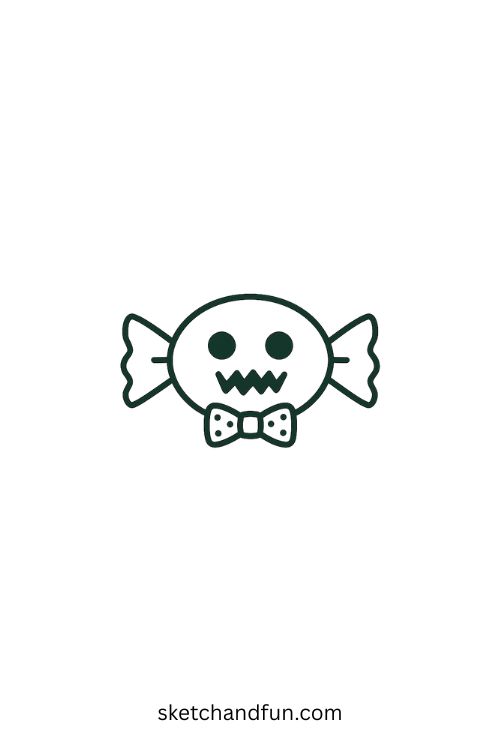 Spooky Drawings, Candy with Smiley Face