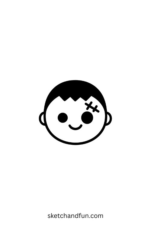 Hello Kitty Halloween Drawing, Cute Zombie Face