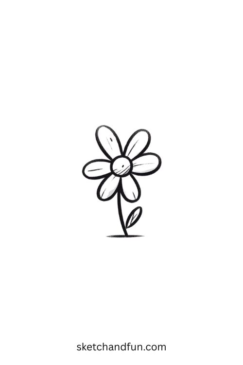 Pencil Cute Easy Drawing, Daisy