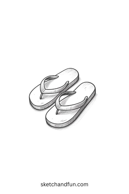 Pencil Drawing Ideas, Flip Flops