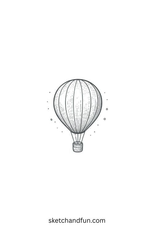 Pencil Shading Drawing Ideas, Hot Air Balloon
