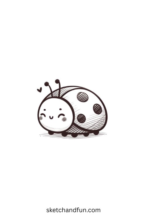 Beautiful Sketch Drawing, Ladybug