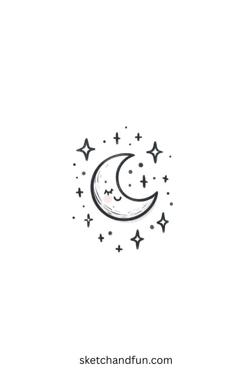 Pencil Drawing Easy, Moon