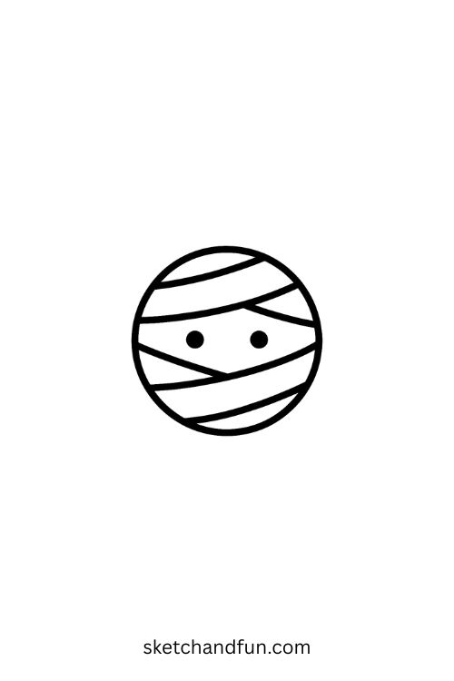 Spooky Drawing Ideas, Mummy Face