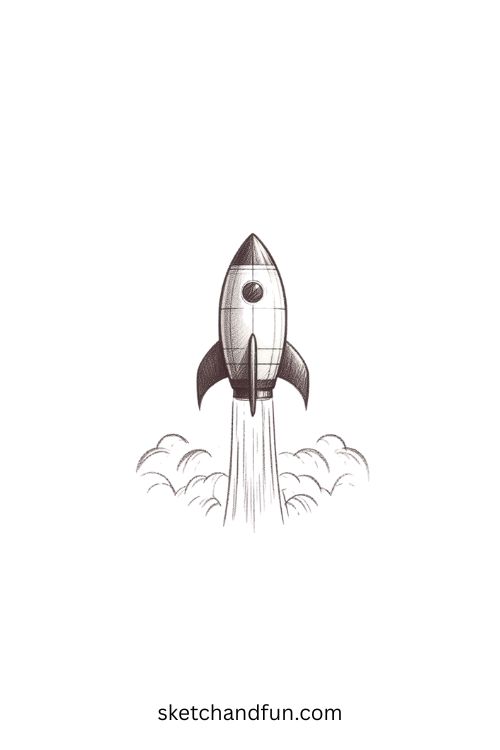 Beautiful Pencil Drawing, Rocket