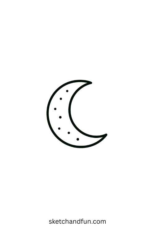 Easy Tattoo For Beginners, Crescent Moon