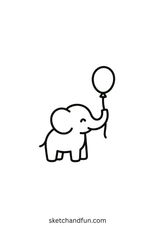 Simple Tattoo Idea, Elephant and Balloon