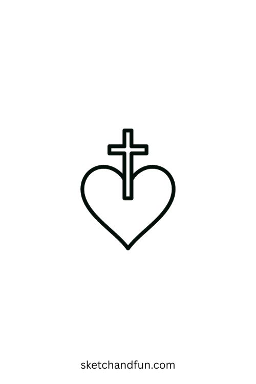 Best Beginner Tattoo Ideas, Heart-Cross