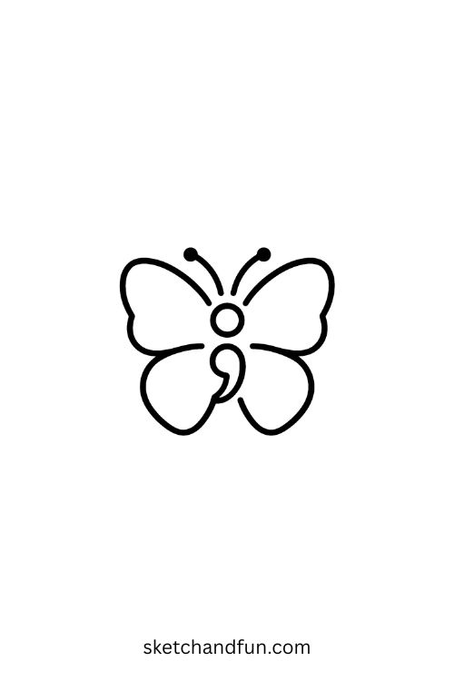 Small Meaningful Tattoo, Semicolon Butterfly