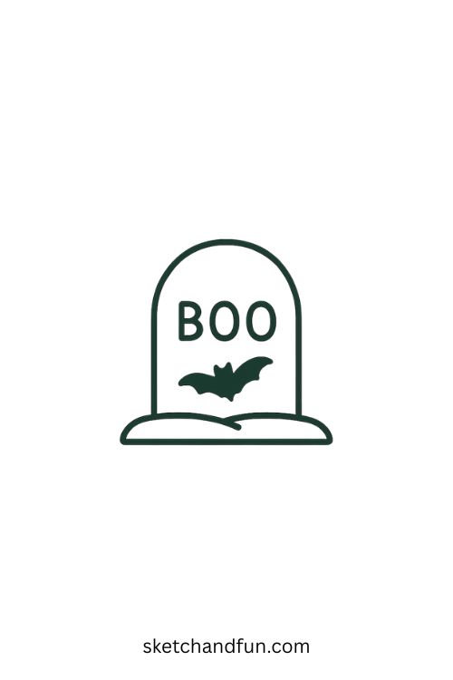 Halloween Drawings Easy, Simple Tombstone