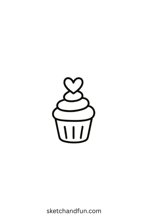 Small Easy Tattoo Idea, Cupcake