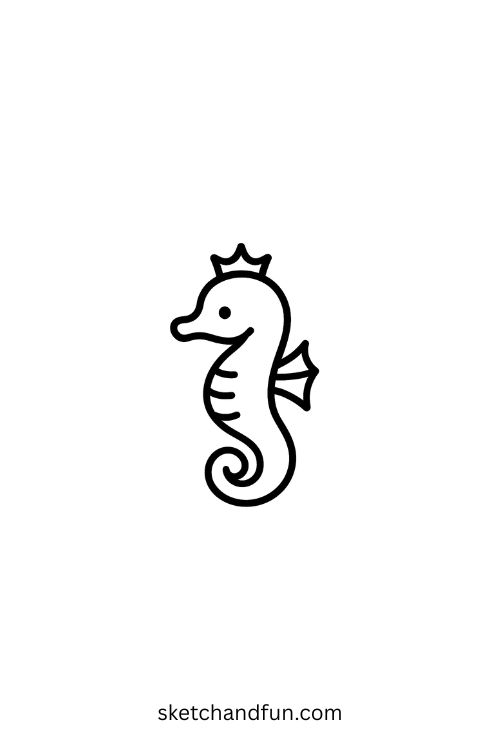 Best Simple Tattoo Design, Seahorse