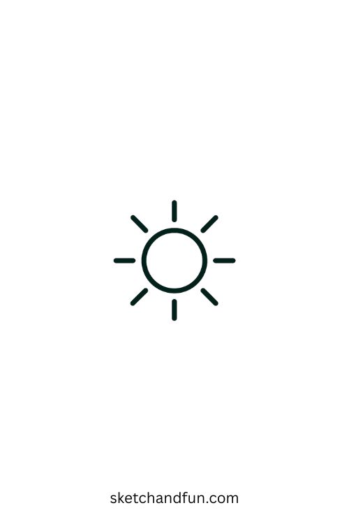 Small Simple Sun with Rays Tattoo Idea
