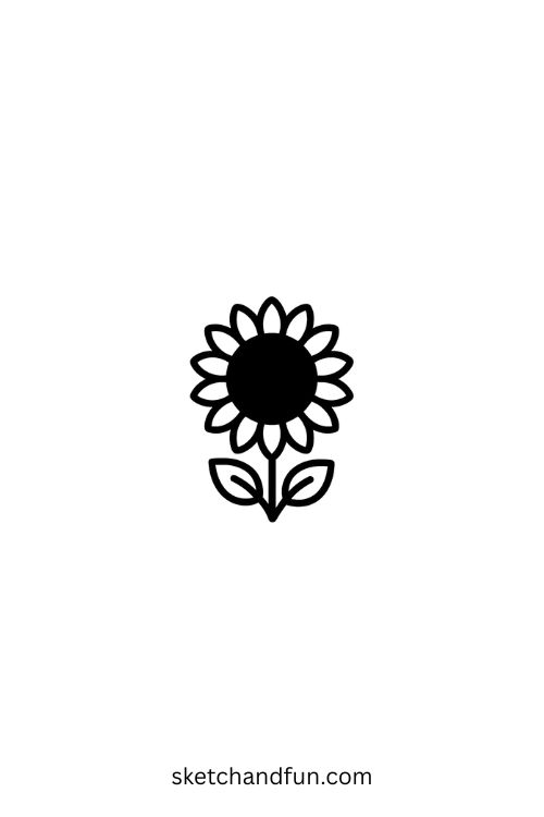 Simple Sunflower Tattoo Idea