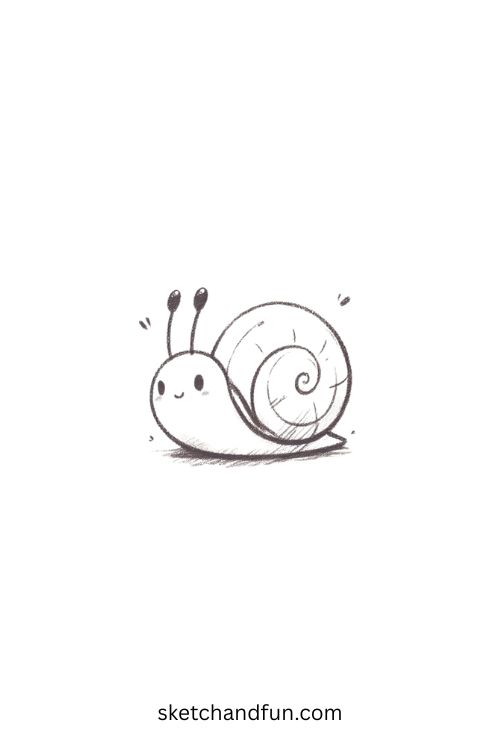Simple Pencil Sketch, Snail