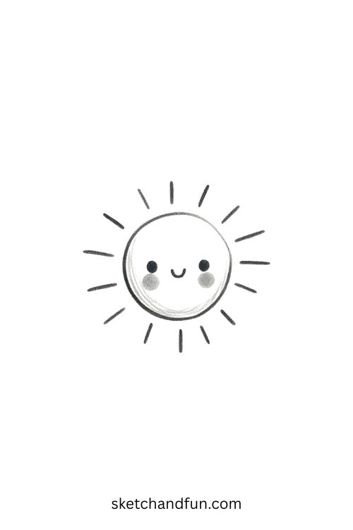 Simple Pencil Drawing, Sun