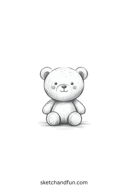 Beautiful Pencil Shading Drawing, Teddy Bear